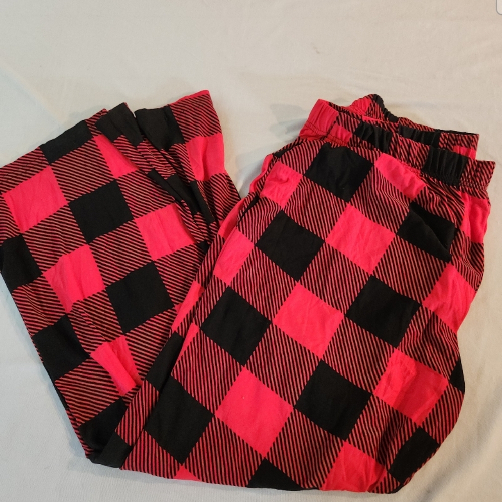 Love mood Women's Size XL Red Plaid Pajama pants #BB07